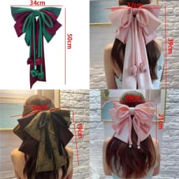 New Extra Large Bow Hair Clip Multi Layers Colorful Satin Bowknot Barrettes Long Ribbon Elegant Spring Clip Headwear
