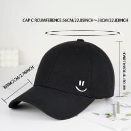 Women's Basic Smiley Graphic Baseball Cap Adjustable Casual Hat for Daily Travel Weekend Gathering Vacation Party