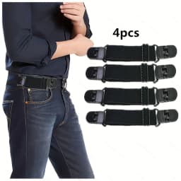 4Pcs Elastic Waist Belt Universal Men Women Lazy Trouser Belts Simple Portable Adjustable Waistband Casual Daily Clothing Access