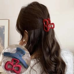 1/2pcs Vintage Elegant Polka Dot Red Bow Hair Clip Shark Claw Clamp Hairpin Barrette Korean Hair Headwear Accessories for Women
