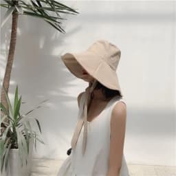 Fashion Tie Design Fisherman Hat Big Brim Foldable Sun Hat Cotton Linen Bucket Hat Outdoor Activities