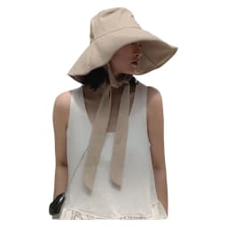 Fashion Tie Design Fisherman Hat Big Brim Foldable Sun Hat Cotton Linen Bucket Hat Outdoor Activities