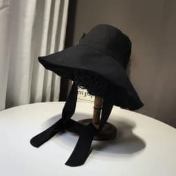 Fashion Tie Design Fisherman Hat Big Brim Foldable Sun Hat Cotton Linen Bucket Hat Outdoor Activities