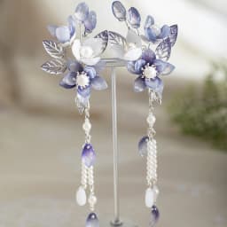 2pcs Romantic Blue Peony Hair Clips Vintage Hairpin Hair Accessories Flower Hanfu Headdress Tassel Pearl Barrettes Hair Jewelry