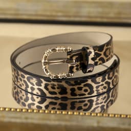 1 Piece of Women's Leopard Print PU Belt, Bohemian Style Belt, Metal Buckle, Simple, Atmospheric, Fashionable