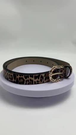 1 Piece of Women's Leopard Print PU Belt, Bohemian Style Belt, Metal Buckle, Simple, Atmospheric, Fashionable