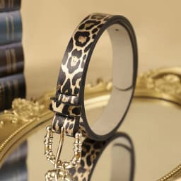 1 Piece of Women's Leopard Print PU Belt, Bohemian Style Belt, Metal Buckle, Simple, Atmospheric, Fashionable