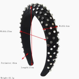 Sweet Cool Style High Crown Sponge Headband Korean Ins Wide Rivet Hair Hoop Fashion Versatile Female Hair Accessories