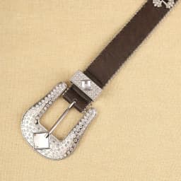 1 Piece Women's PU Coffee Metal Accessory Rhinestone Cross Chain Buckle Waistband Fashion Trendy Bohemian Style Belt Suitable Fo