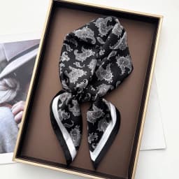 Luxury Paisley Print Scarf Women Silk Imitation Neck Scarves Foulard Bandana Hijab Hairbands Square Shawls Wraps
