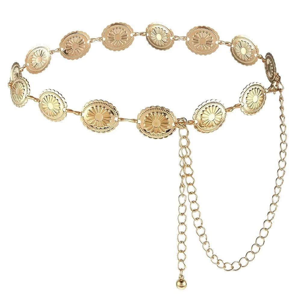 Fashion Gold Silver Waist Chain Metal Belt Adjustable Length Chain Belt Belly Chain