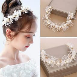 Pearl Flower Headband Bridal Headdress Girls Wedding Crown Fashion Headdress Tiaras Crowns Crystal Headpiece Hair Accessories