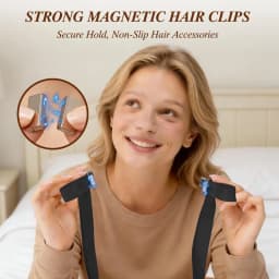 2pcs Bow Hair Clips Magnetic Women Mini Butterfly Hair Claw Style Strong Hold No-Slip Hair Ribbon Ponytail Holder Accessories