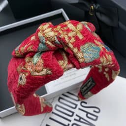 Chinese Style Wedding Hairpin Hair Hoop Women's Fashion Embroidery Out Hair Accessories Wide Edge Compression Headband