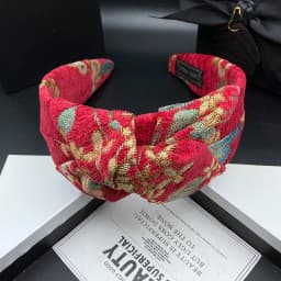 Chinese Style Wedding Hairpin Hair Hoop Women's Fashion Embroidery Out Hair Accessories Wide Edge Compression Headband