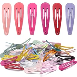 50Pcs 4.8x1.4cm Snap Hair Clips Candy Color Glossy No Slip Metal Hair Pins Clips Barrettes Accessories for Baby Girls Toddlers