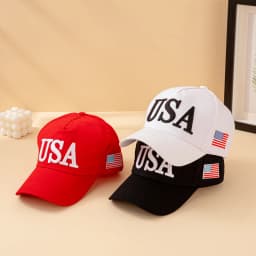 Fashion USA Letter Embroidered Baseball Cap Men Women American Flag Patch Adjustable Patriotic Dad Hat for Outdoor Casual Daily
