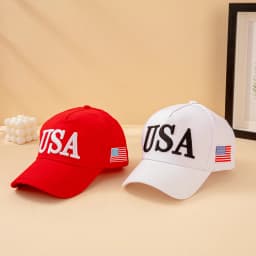 Fashion USA Letter Embroidered Baseball Cap Men Women American Flag Patch Adjustable Patriotic Dad Hat for Outdoor Casual Daily