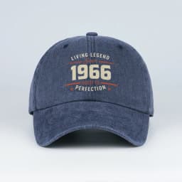 "Living Legend Since 1966" Washed Baseball Cap Adjustable Unisex Gift For 60th Birthday & Vintage Lovers