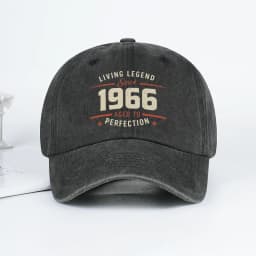 "Living Legend Since 1966" Washed Baseball Cap Adjustable Unisex Gift For 60th Birthday & Vintage Lovers
