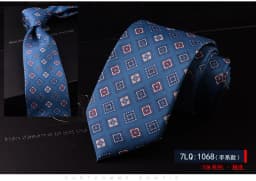 Fashion Luxury Navy Floral Printed Neck Ties For Men Women Gray Polka Dot Simulated Silk Neckties Casual Shirt Daily Wear Cravat
