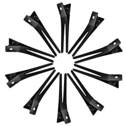 50pcs Hairdressing Double Prong Curl Clips 1.8" Curl Setting Section Hair Clips Metal Alligator Clips Hairpins for Hair Bow