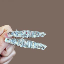 Luxury Full Crystal Rhinestone Hair Clip For Women Sparkly Alloy Duck Bill Clip Wedding Party Hair Accessories Girls Barrette