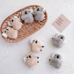 10-20pcs Plush Koala Hair Clips, Cute and Playful Style, Suitable for Daily Flyaway Control / Half-up Hairstyles for Girls / Gif