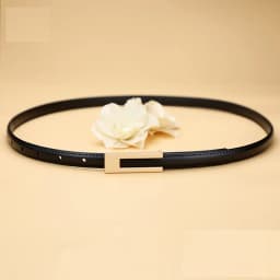 Women's Genuine Leather Belt Fashion Cowhide Waist Strap with Smooth Buckle Versatile Dress Decor Belt for Casual Formal Outfits