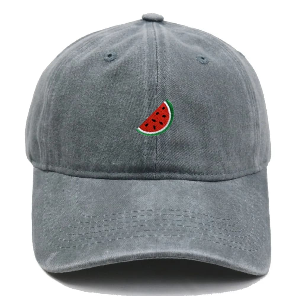 Retro Watermelon Embroidered Baseball Cap Visor Washed Cotton Sunscreen Hats Sun Protection Adjustable Peaked Cap Unisex