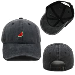 Retro Watermelon Embroidered Baseball Cap Visor Washed Cotton Sunscreen Hats Sun Protection Adjustable Peaked Cap Unisex