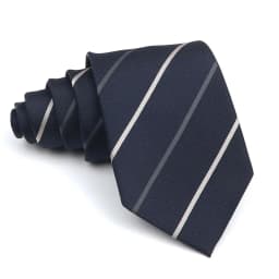 Men's Polyester 8cm Ties Vintage Navy Blue Striped Paisley Pattern Jacquard Weave Necktie Business Wedding Party Accessory Gift