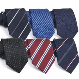 Men's Polyester 8cm Ties Vintage Navy Blue Striped Paisley Pattern Jacquard Weave Necktie Business Wedding Party Accessory Gift