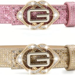 Women's Shiny Rhinestone Belt, Luxurious Crystal G-Type Buckle Belt, Perfect for Dresses and Jeans, Y2K Style Hip Hop Party Belt