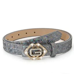 Women's Shiny Rhinestone Belt, Luxurious Crystal G-Type Buckle Belt, Perfect for Dresses and Jeans, Y2K Style Hip Hop Party Belt
