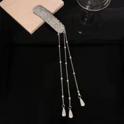 1Pcs/1Pair Retro Tassel Hair Clip Long Tassel Ethnic Style Rhinestone Hairpin Niche Unique Design Waterfall Fringe Hairclip