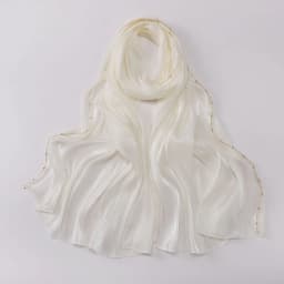 High Qulaity Solid Color Silk Scarf Shining Unilateral golden chain Chiffon Hijab Veil Long Chiffon Sunscreen Headscarf Outdoor