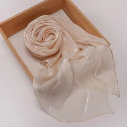 High Qulaity Solid Color Silk Scarf Shining Unilateral golden chain Chiffon Hijab Veil Long Chiffon Sunscreen Headscarf Outdoor