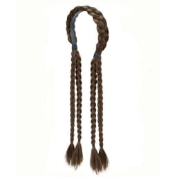 Braided Ponytail Hairpiece Elastic Bun Loop Easy Wear Synthetic Ponytail Adjustable With Double Braids Elastic Band