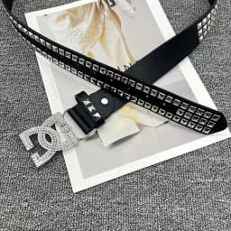 Y2K Luxury Punk Belt for Men and Women - Rivet Design in Black and Silver, High End, Fashionable,and Versatile with Metal Buckle