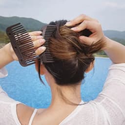 Elegant Plastic Magic Hair Comb Double Row Elastic Rope Plastic Fixed Comb Hairpin Disc Hair Clip Ponytail Bun Holder Party