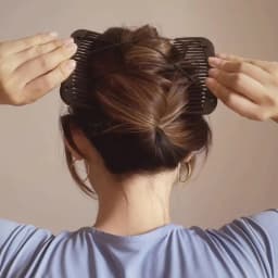 Elegant Plastic Magic Hair Comb Double Row Elastic Rope Plastic Fixed Comb Hairpin Disc Hair Clip Ponytail Bun Holder Party