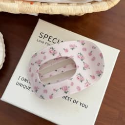 9.5CM Fashion Oval Hollow Hair Claw Clips Women Elegant Marbling PVC Flat Hair Grips Premium Colorful Updo Hair Barrettes