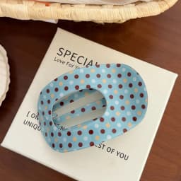9.5CM Fashion Oval Hollow Hair Claw Clips Women Elegant Marbling PVC Flat Hair Grips Premium Colorful Updo Hair Barrettes