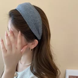 Solid Color Wide Edge Striped Yarn Headband High Head French Gentle Hair Accessory Popular Internet Celebrity Style