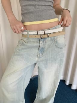 Korean Style Thin WaistBelt For Women Niche Minimalist Belt For Skirts And Jeans Decorative Waist-Cinching Leather Belt