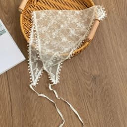 Lace Scarf Multifunctional French Headband Hair Band Triangle Shawl Waist Belt Corset Rustic Spring Style Soft Premium for Women