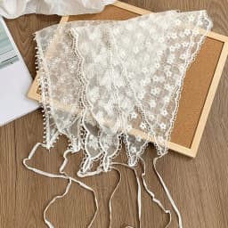Lace Scarf Multifunctional French Headband Hair Band Triangle Shawl Waist Belt Corset Rustic Spring Style Soft Premium for Women