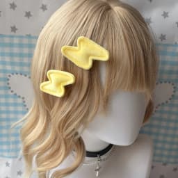 2026 New Trend Yellow Lightning Plush Hair Clip Kawaii Fluffy Thunder Shape Barrettes Hair Accessories For Women Daily Party