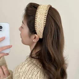 Wide Edge Straw Weave Headband Bohemia Vacation Style Raffia Grass Hairband Woven Korean Style Bohemian Style Hair Hoop Headwear